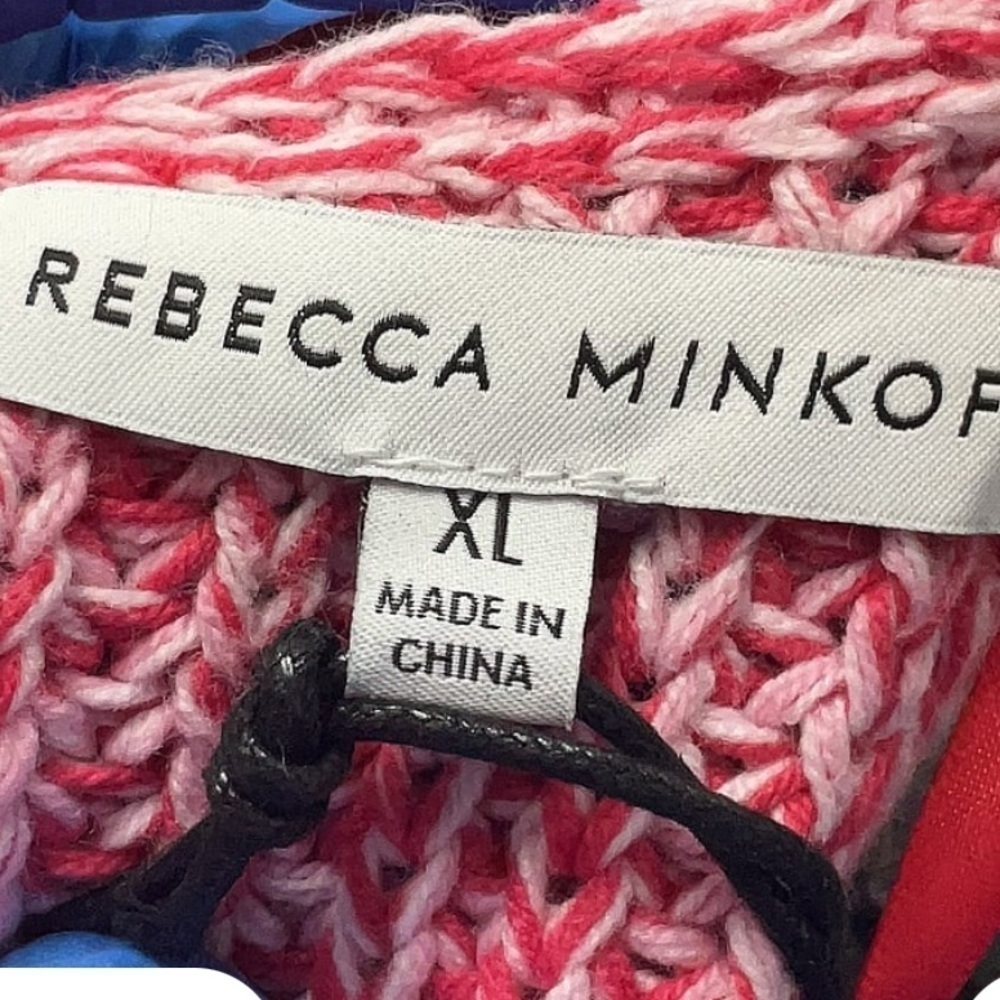 Rebecca Minkoff Pink Red Knit Crop Bowie Sweater XL - Picture 4 of 5